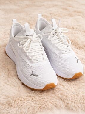 NEW PUMA Amplifier 39768113 Women’s White/Gold Casual Sneakers Softfoam US 5.5